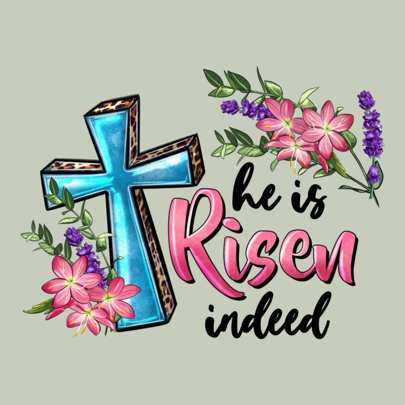 He Is Risen Indeed Cross And Flowers Long Sleeve Tee by RanaPortraitStore | Teevron