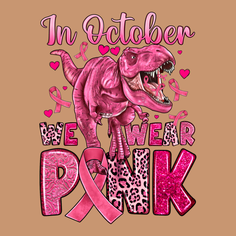 In October We Wear Pink Dinosaur Heavyweight Hoodie by JahusDesignShop | Teevron
