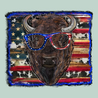 Bison With American Flag And Glasses Zipper Hoodie | Teevron