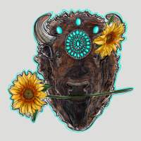 Bison Head With Sunflowers And Gemstone Zipper Hoodie | Teevron