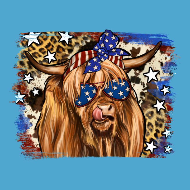 4th Of July Highland Cattle Premium Hoodie by RanaPortraitStore | Teevron