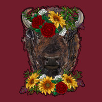 Bison Face With Flowers Zipper Hoodie | Teevron