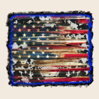 American Flag With Cowhide Background Zipper Hoodie | Teevron