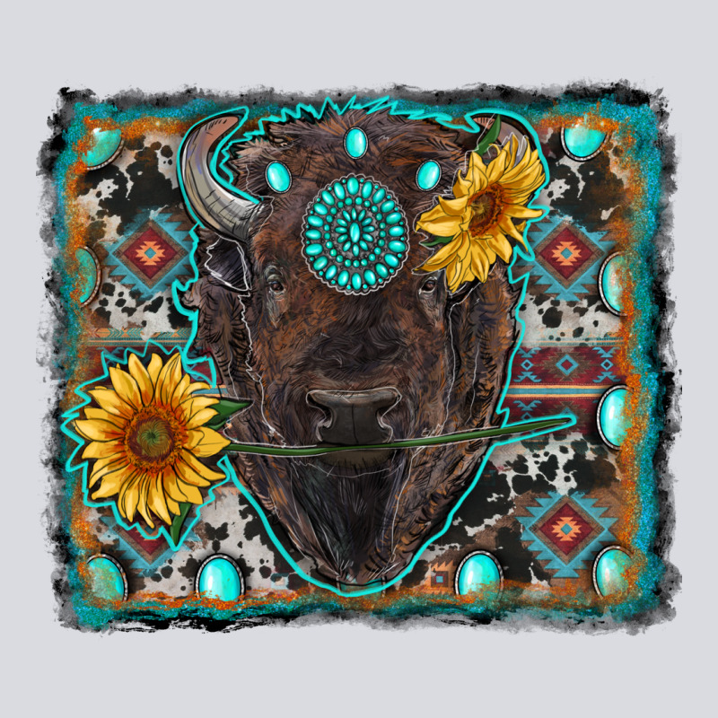 American Bison Wıth Sunflower And Gemstone Zipper Hoodie by RanaPortraitStore | Teevron