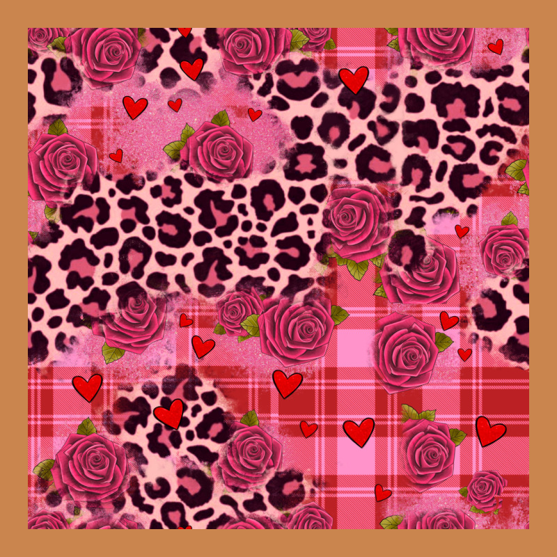 Valentines Day Roses Leopard Seamless Pattern Heavyweight Hoodie by JahusDesignShop | Teevron