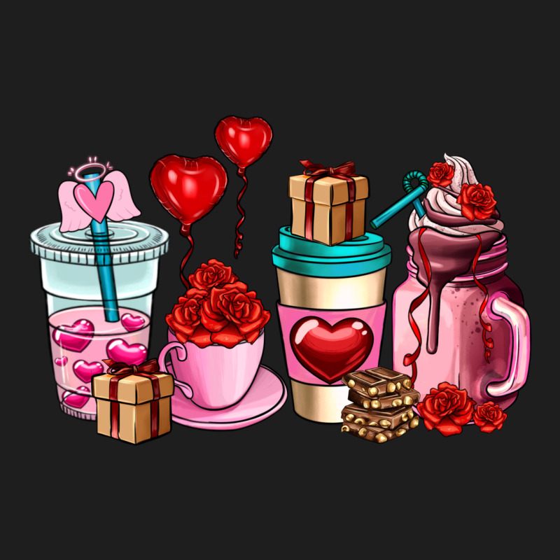 Valentines Day Roses Coffee Cups Heavyweight Hoodie by AdoDesignShop | Teevron