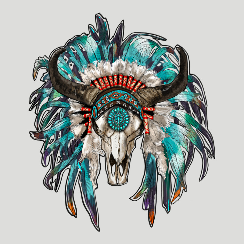 Indian Headdress With Bull Skull Zipper Hoodie by RanaPortraitStore | Teevron