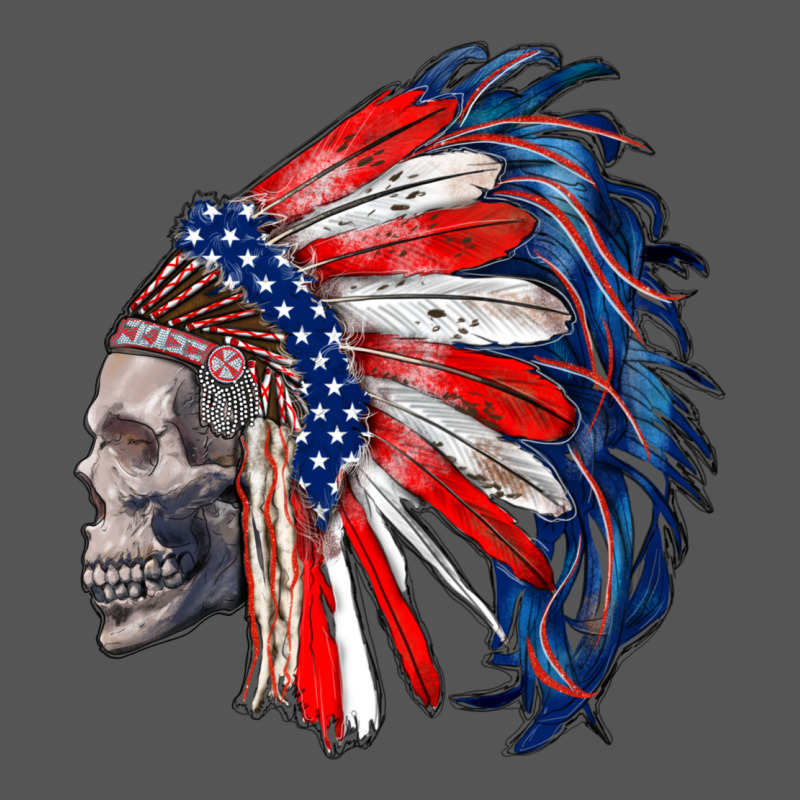 American Indian Headdress With Skull Zipper Hoodie by RanaPortraitStore | Teevron