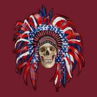 American Flag Indian Headdress With Skull Zipper Hoodie | Teevron
