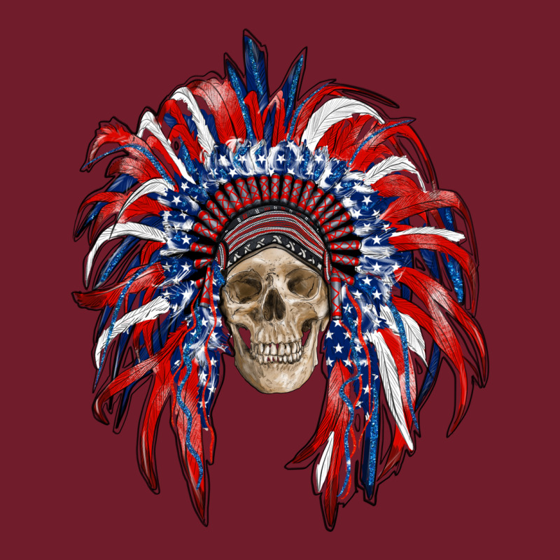 American Flag Indian Headdress With Skull Zipper Hoodie by RanaPortraitStore | Teevron