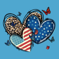 American Flag Leopard Hearts Premium Hoodie | Teevron