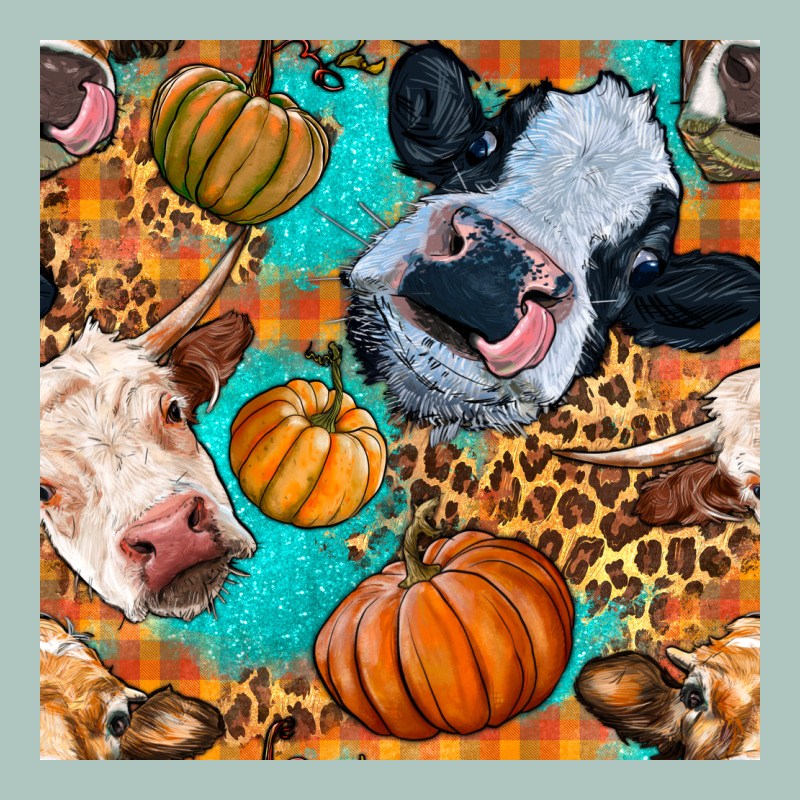 Autumn Cows Seamless Pattern Premium Sweatshirt by BundleAndBundleShop | Teevron