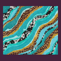 Turquoise Brushstrokes With Leopard And Cowhide Classic Tee | Teevron