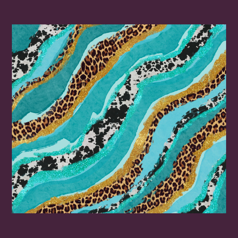 Turquoise Brushstrokes With Leopard And Cowhide Classic Tee by RanaPortraitStore | Teevron
