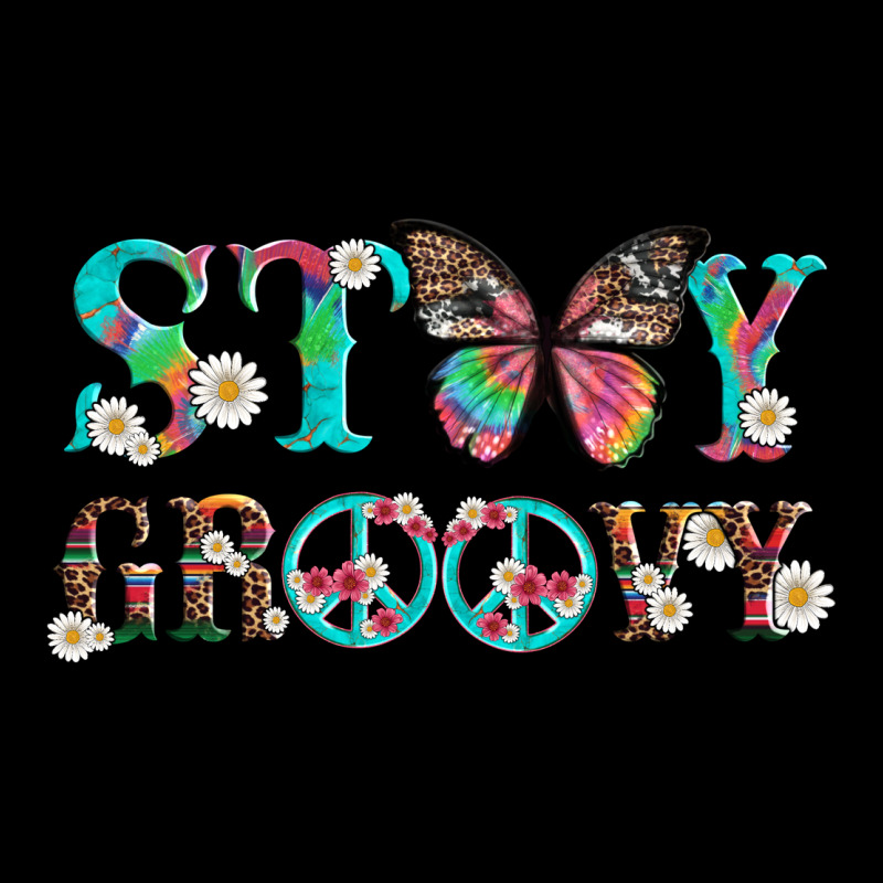 Stay Groovy With Butterfly Peace Sign And Flowers Premium Tee by Artiststas | Teevron