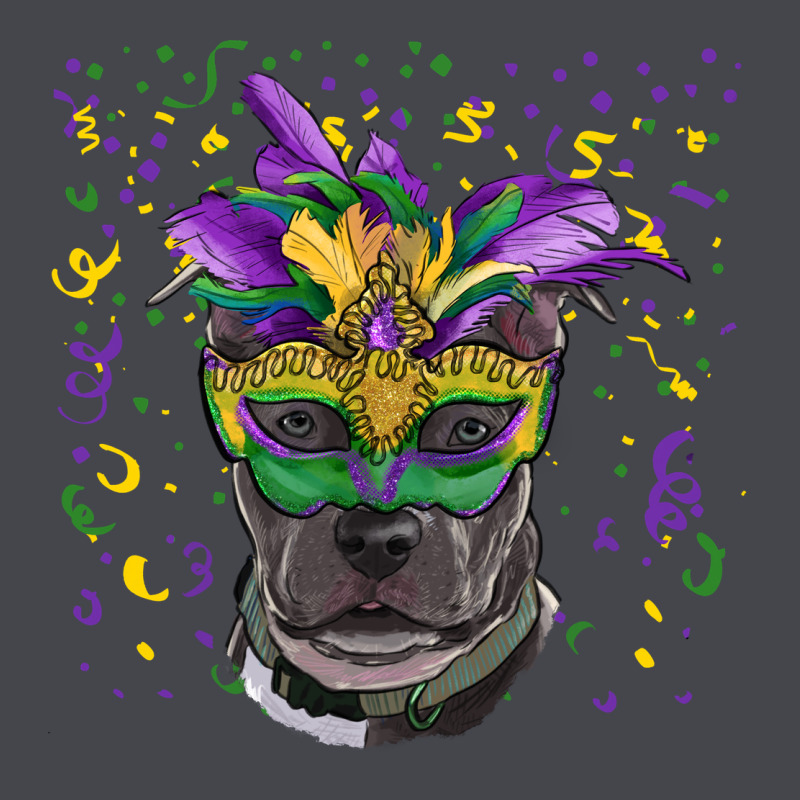 Mardi Gras  Mask Pitbull Long Sleeve Tee by RanaPortraitStore | Teevron