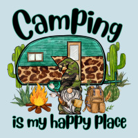 Camping Is My Happy Place Caravan And Gnome Ladies Tee | Teevron