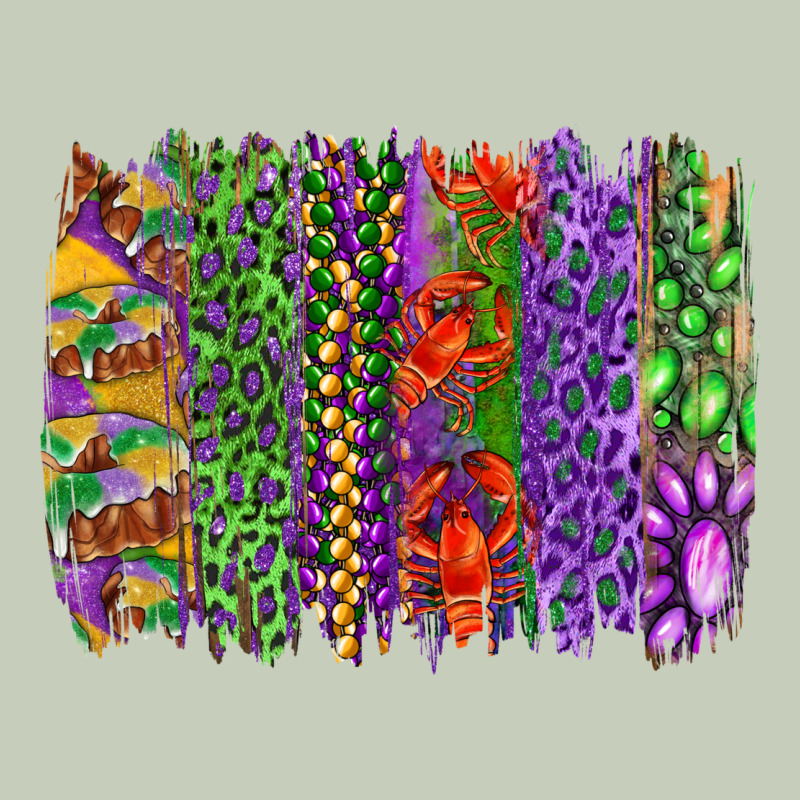 Mardi Gras Brush Strokes King Cake And Craw Fish Long Sleeve Tee by RanaPortraitStore | Teevron