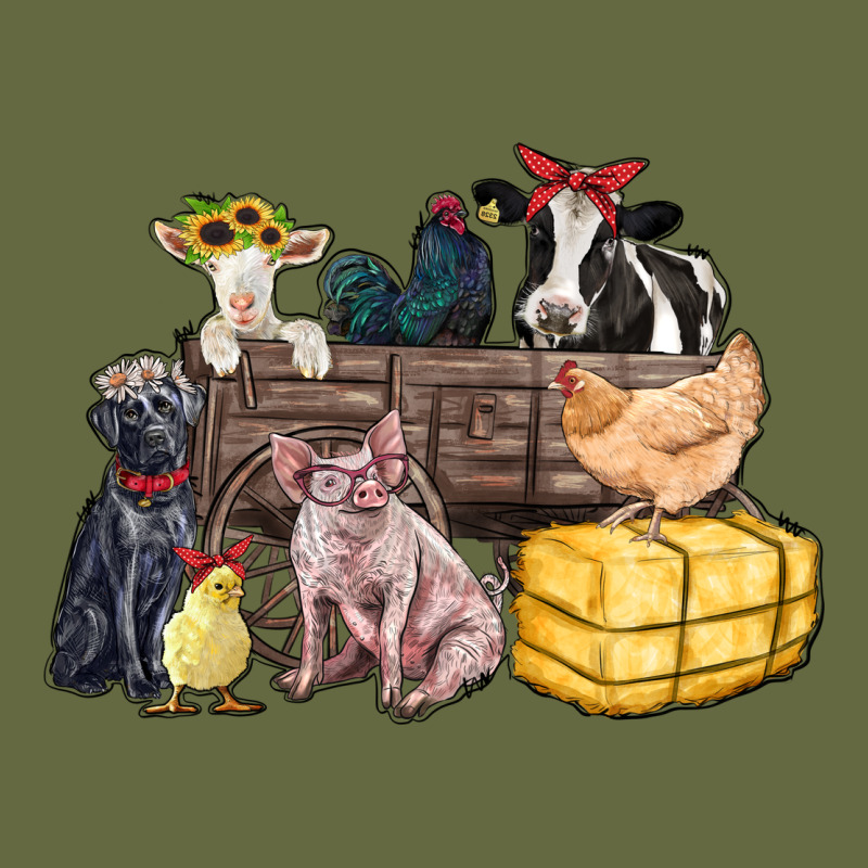 Farm Animals Wagon Long Sleeve Tee by Zillion Design Studio | Teevron