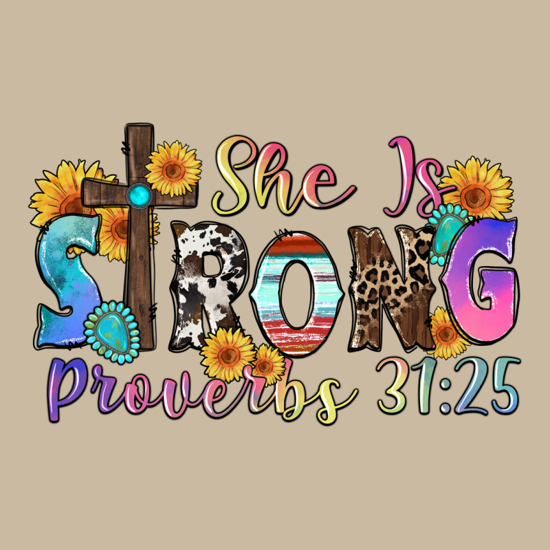 She Is Strong Proverbs 31 25 Long Sleeve Tee by Zillion Design Studio | Teevron