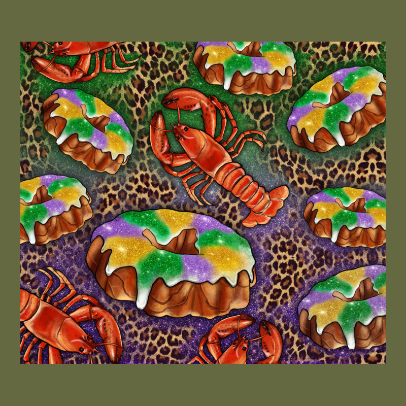 Mardi Gras King Cake And Crawfish Long Sleeve Tee by RanaPortraitStore | Teevron