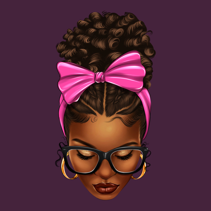 Afro Messy Bun Pink Bow Long Sleeve Tee by texasbilliewilder | Teevron