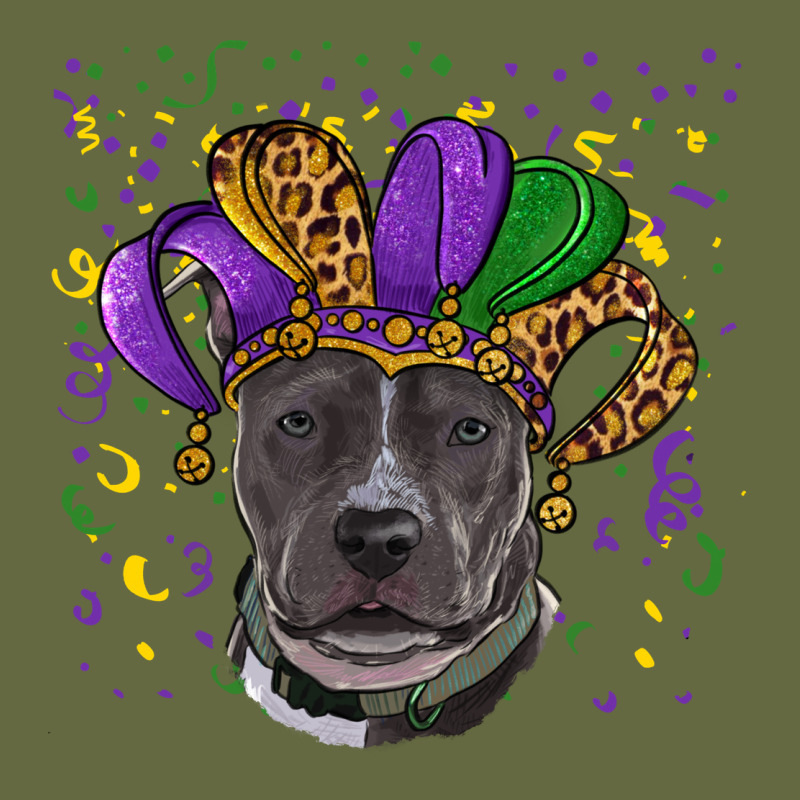 Mardi Gras Pitbull With Hat Long Sleeve Tee by RanaPortraitStore | Teevron