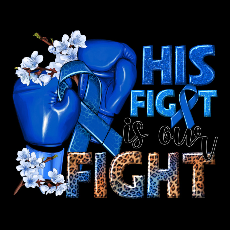 His Fight Is Our Fight Colon Cancer Blue Ribbon Urban Hoodie by NancyCooperArtShop | Teevron