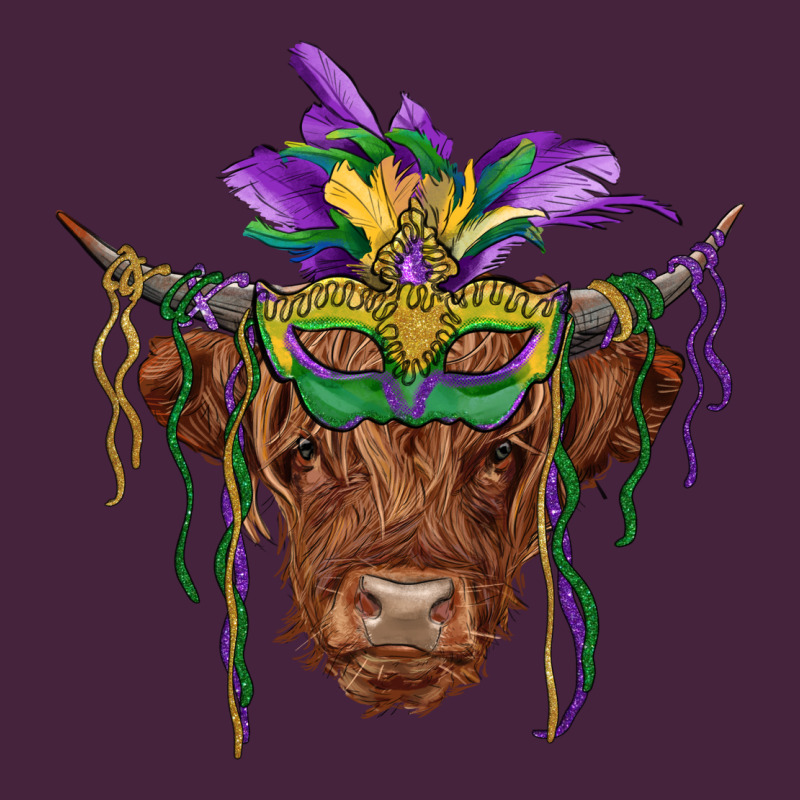 Mardi Gras Mask Highland Cow Classic Tee by RanaPortraitStore | Teevron
