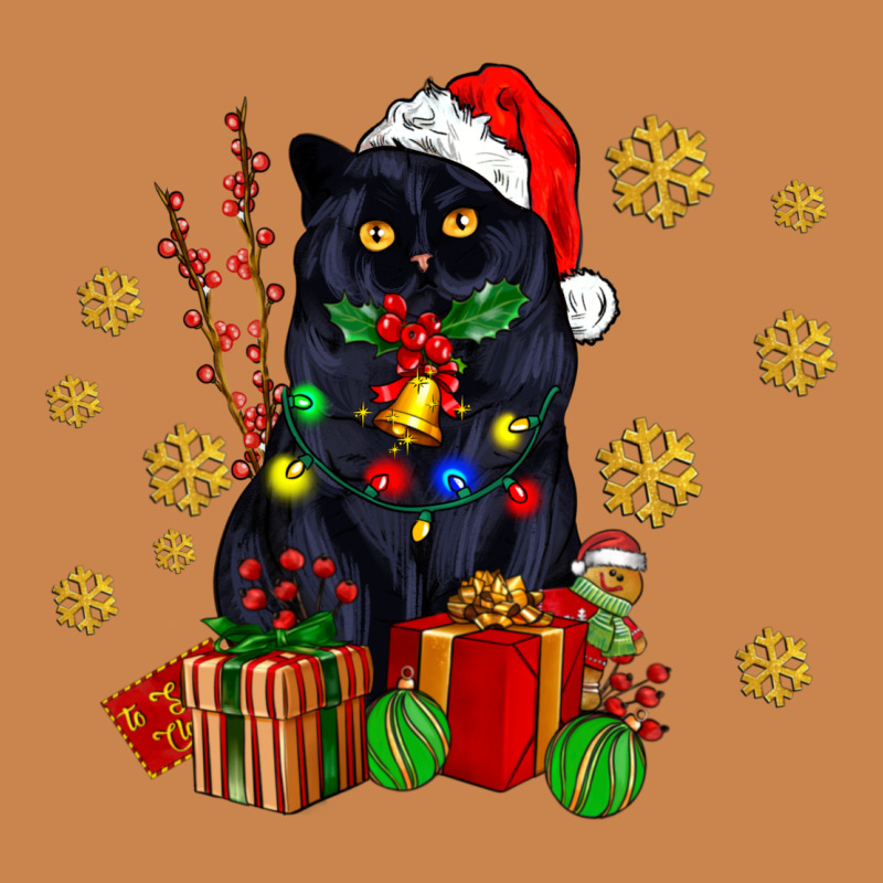 Black Cat Meowy Christmas Heavyweight Hoodie by AdoDesignShop | Teevron