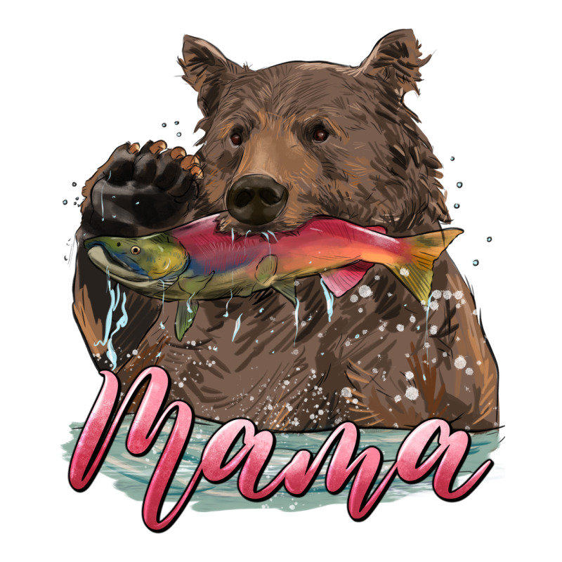 Mother's Day Mama Bear Hunting Fish Long Sleeve Tee by RanaPortraitStore | Teevron