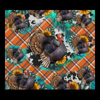 Thanksgiving Turkey Sunflower Turquoise Urban Hoodie | Teevron