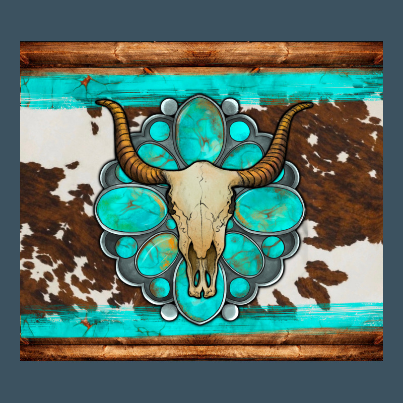 Bull Skull And Turquoise Cowhide Tumbler Urban Heavy Tee by Artiststas | Teevron