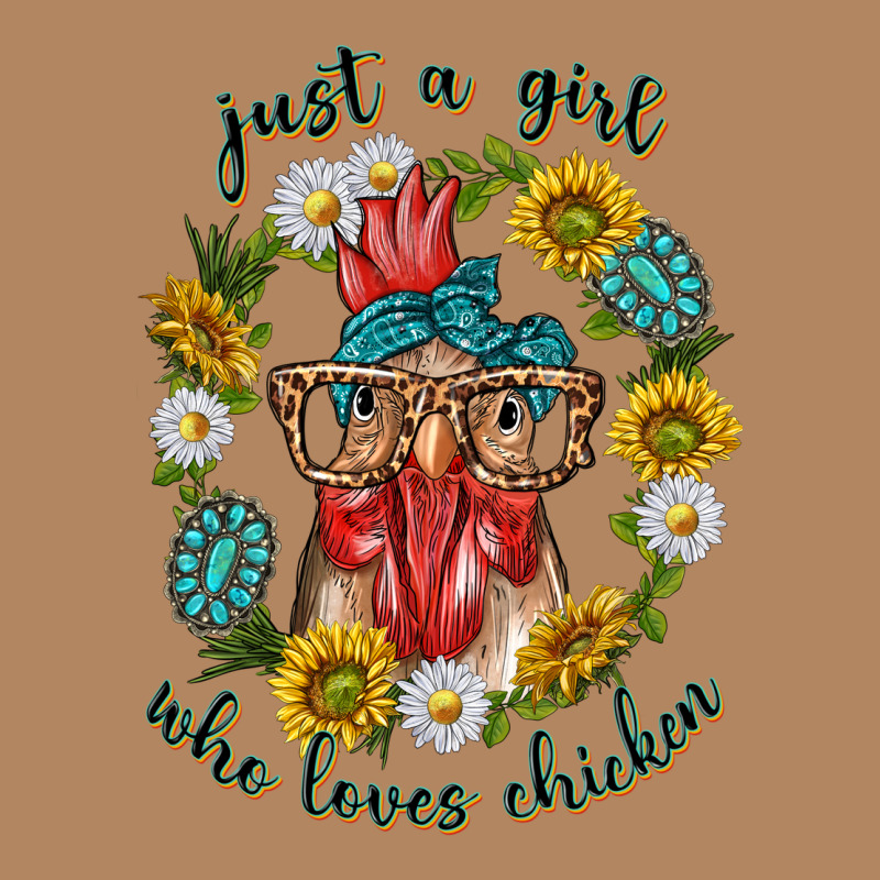 Just A Girl Who Loves Chicken With Sunflowers And Gemstone Long Sleeve Tee by texasbilliewilder | Teevron