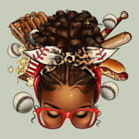 Baseball Afro Messy Bun Long Sleeve Tee | Teevron
