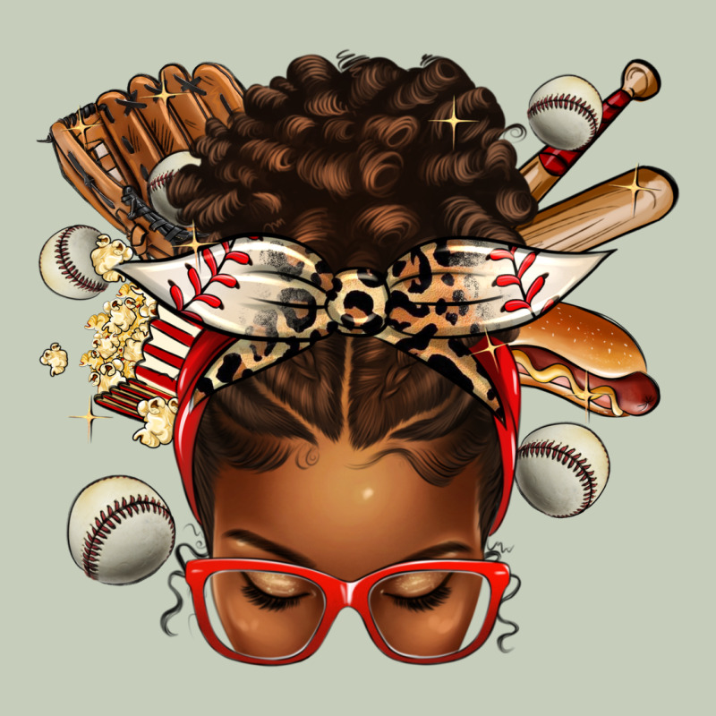 Baseball Afro Messy Bun Long Sleeve Tee by texasbilliewilder | Teevron