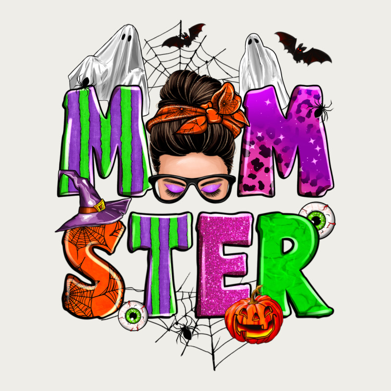 Halloween Momster Messy Bun Zipper Hoodie by Zillion Design Studio | Teevron