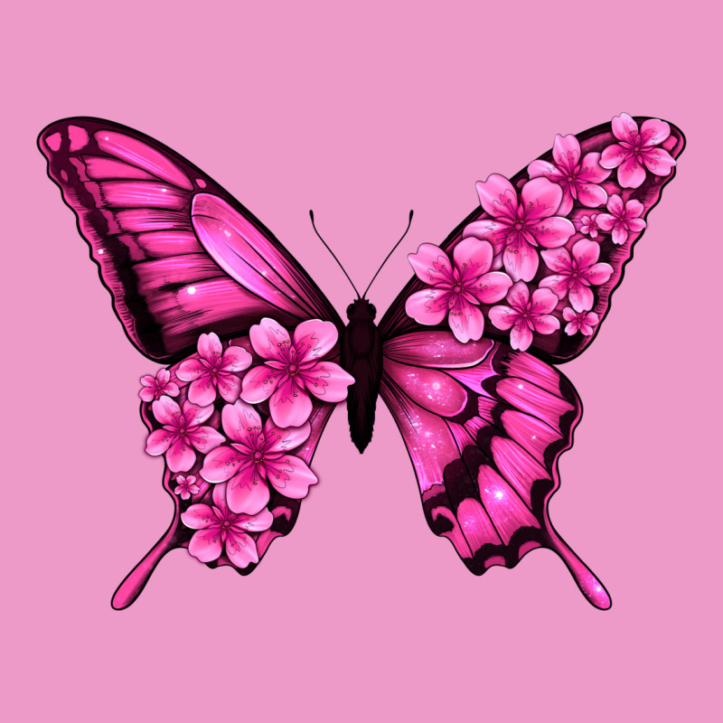 Floral Pink Butterfly Urban Hoodie by NancyCooperArtShop | Teevron