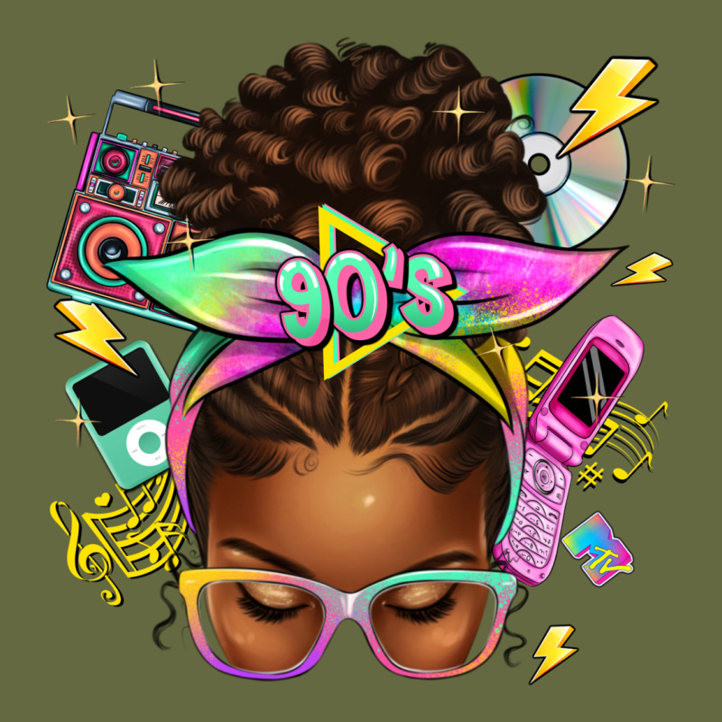 90s Afro Messy Bun Long Sleeve Tee by texasbilliewilder | Teevron