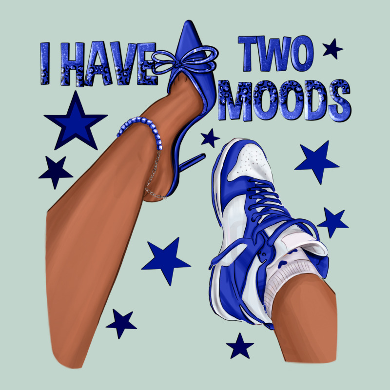 I Have Two Moods Royal Blue Sneakers Afro Girl Zipper Hoodie by texasbilliewilder | Teevron