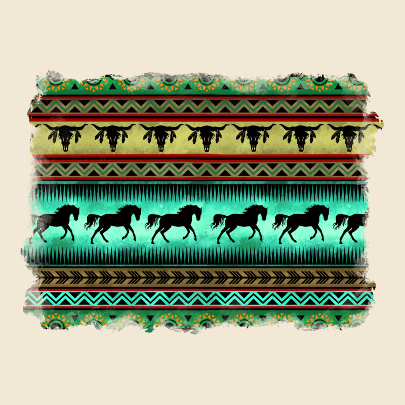 Turquoise Aztec Bullskull And Horse Ladies Tee by BarkalooDesign | Teevron