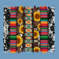 Cowhıde Aztec Serape Wıth Leopard And Sunflowers Brushstroke Urban Heavy Tee | Teevron