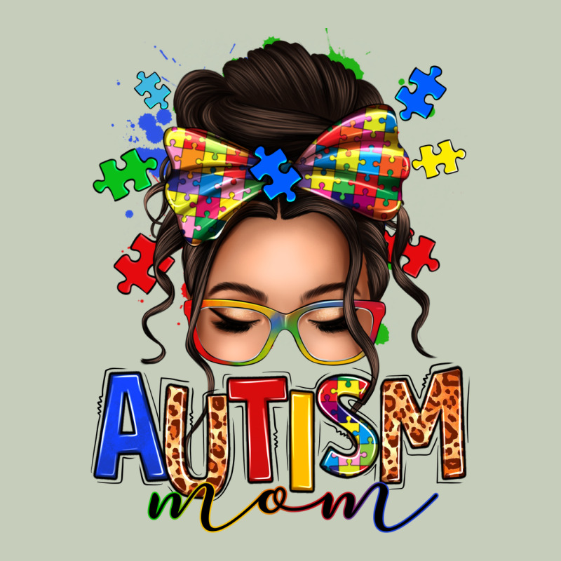 Autism Mom Afro Messy Bun (1) Long Sleeve Tee by texasbilliewilder | Teevron