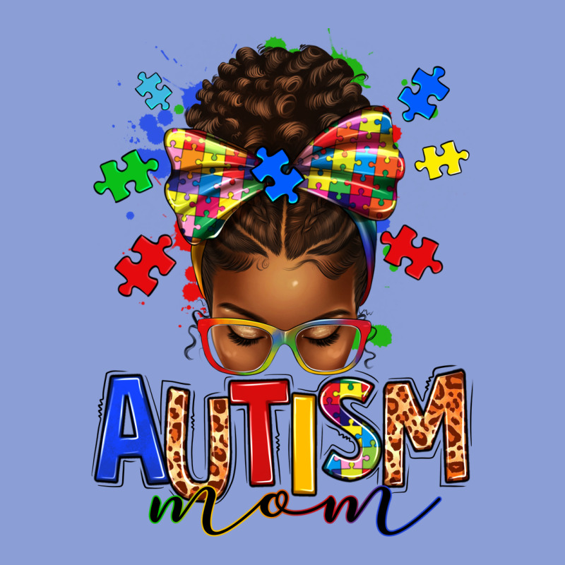 Autism Mom Afro Messy Bun Long Sleeve Tee by texasbilliewilder | Teevron