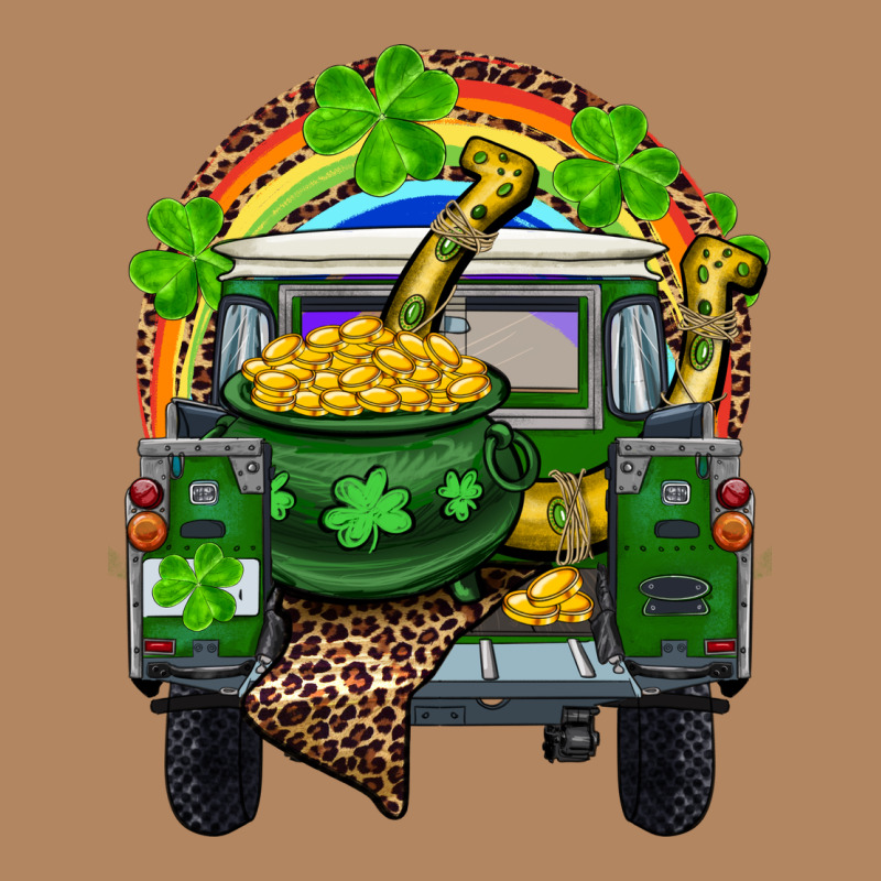 St Patrick's Day Truck With Pot Of Gold Horseshoe And Rainbow Long Sleeve Tee by RanaPortraitStore | Teevron