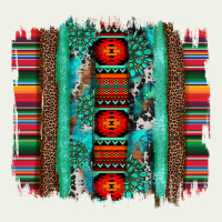 Serape Aztec Leopard And Turquoise Glitter With Gemstone Brushstroke Urban Heavy Tee | Teevron
