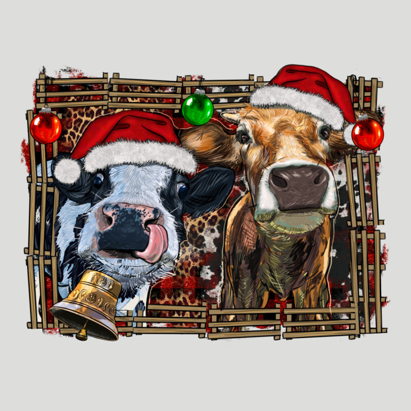Christmas Heifers With Leopard And Cowhide Background Zipper Hoodie by RanaPortraitStore | Teevron