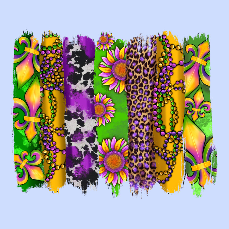 Mardi Gras Sunflower Fleur De Lis Leopard Cowhide Brushstrokes Urban Heavy Tee by Artiststas | Teevron