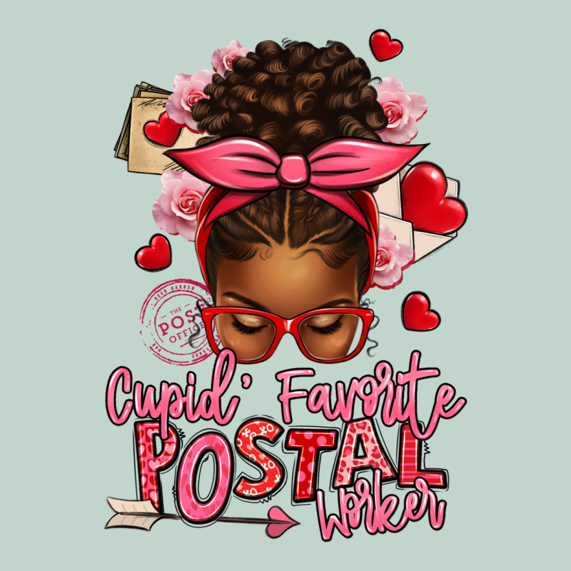 Cupid's Favorite Postal Worker Afro Messy Bun Zipper Hoodie by texasbilliewilder | Teevron