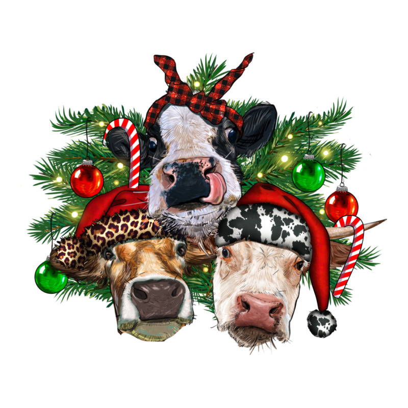 Christmas Cows With Tree Zipper Hoodie by RanaPortraitStore | Teevron
